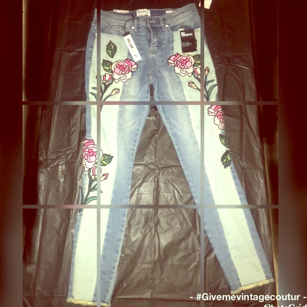 Flower Embroidered William Rast Denim Jeans